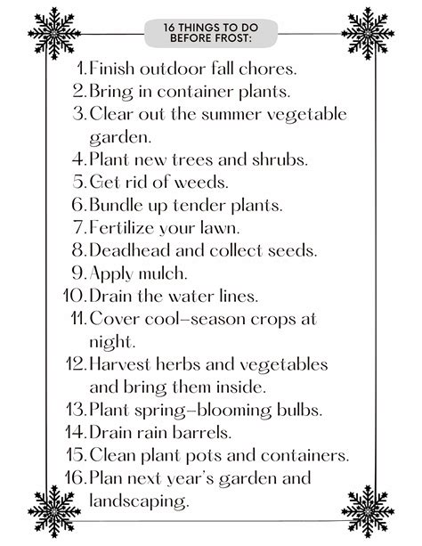 Frost Prepration Checklist — Diamond B Farm