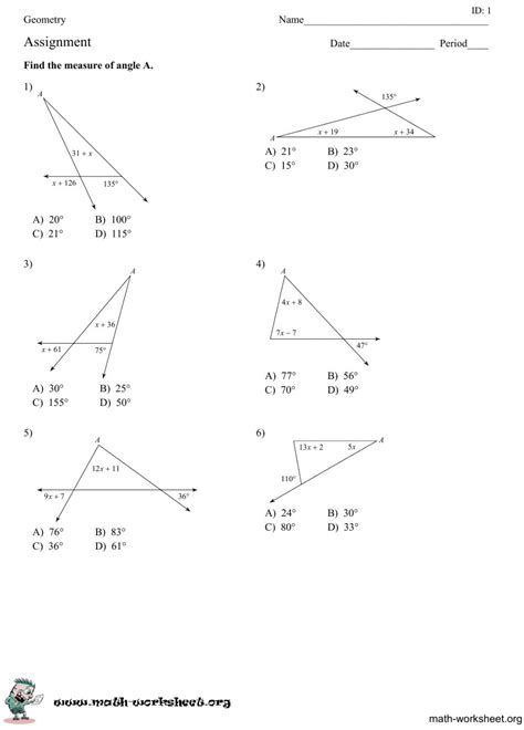 Find Angle Measure Word Problems 的图像结果