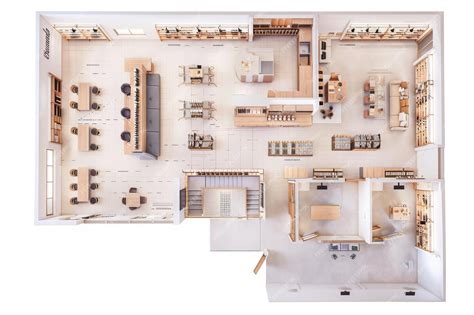 Premium Photo | Retail Store Floor Plan On White Background