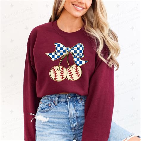 COQUETTE BASEBALL CHERRIES - FAUX GLITTER - DTF TRANSFER – shopollieandco