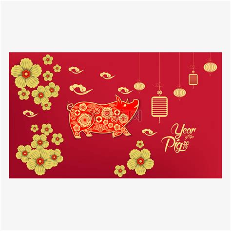 2019年中国风猪年新年创意挂历设计模板下载_国风_图客巴巴