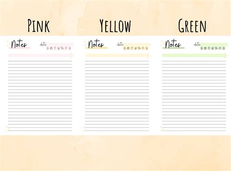 Image result for Notes List Printable