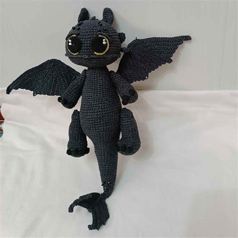Amigurumi Crochet Stuffed Toothless Animal for Kids – Soft & Cuddly Plush Toy - ShopiPersia