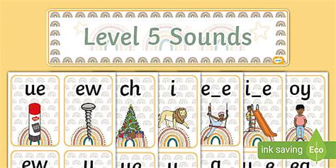 Muted Rainbow-Themed Level 5 Sounds Pack (teacher made)