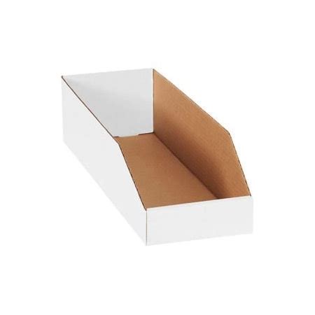 The Packaging Wholesalers Open Top Corrugated Bin, White, 50 PK ...
