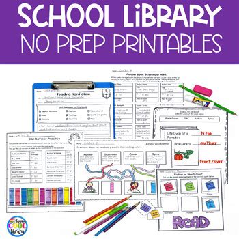 Free Printable Library Lessons 的图像结果