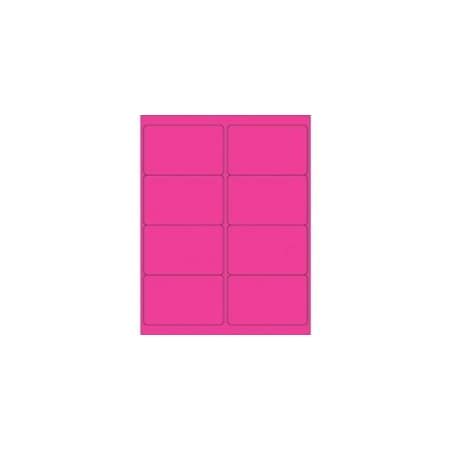 Bubblefast 4 x 2 1/2'' Fluorescent Pink Rectangle Laser Labels-8 Labels ...