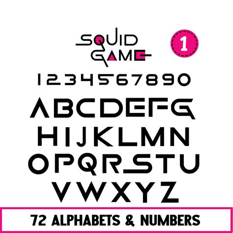 Squid Font, Game Font Alphabet, Game Letters, Font TTF, Game Alphabet ...