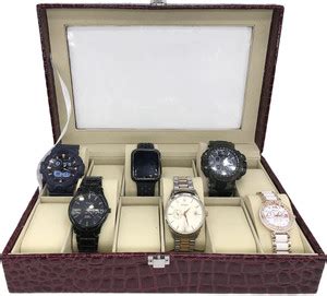 HOUSE OF QUIRK 12 Slot For Pu Leather Design Display Case-30DX20WX8H Cm ...