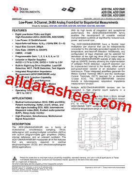 ADS1298 Datasheet(PDF) - Texas Instruments
