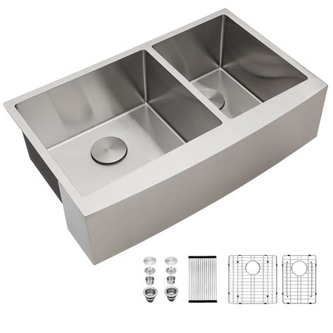 Snapklik.com : 36 Stainless Farm Sink Double Bowl - Sarlai 36 Inch ...