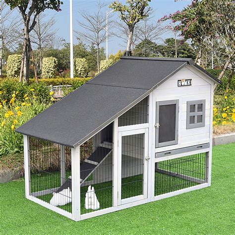 Buy xzlL-jtkm Pet Deluxe Two Tier Wooden Chicken Coop Habitat, Outdoor ...