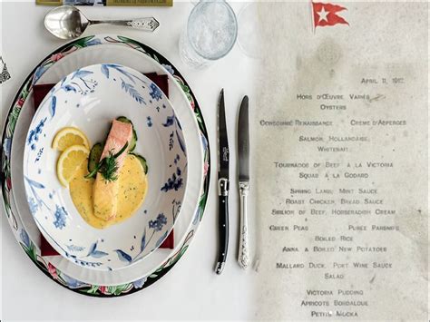 Image result for First Class Dinner Menu
