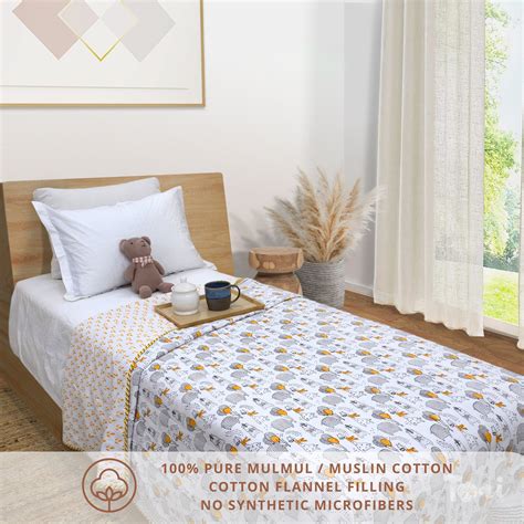 Grey Cartoon | Pure Mulmul Cotton | Flannel filling – TOAIArt.com