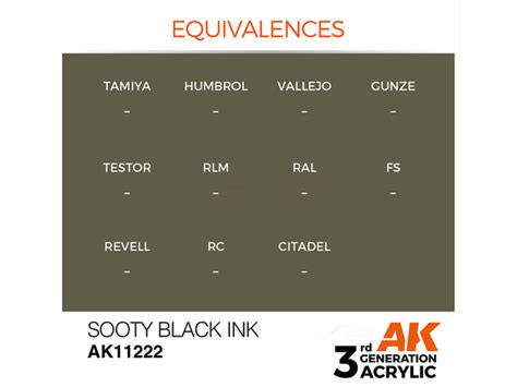 Sooty Black Ink 17ml AK Interactive acrylic color AK11222 | Scale Arts ...