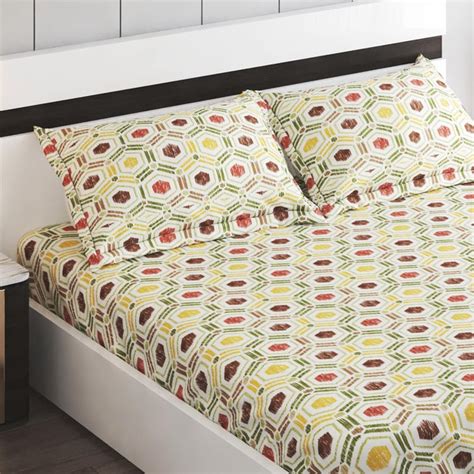 Buy Medley Blissful Nature Cotton 180TC Printed 3Pcs Super King ...