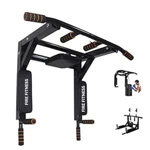 FIRE FITNESS chin up wall mount pull up bar 3in1 for home gym workouts ...
