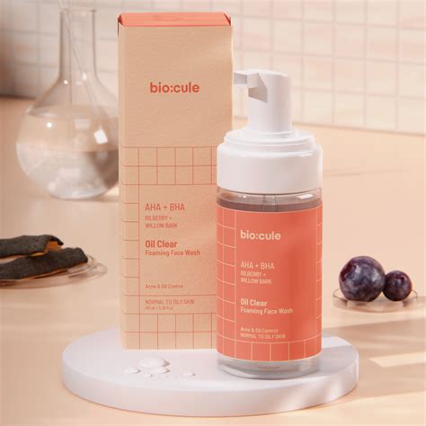 Oil Clear AHA BHA Foaming Face Wash for Oily, Acne-Prone Skin | Biocule ...