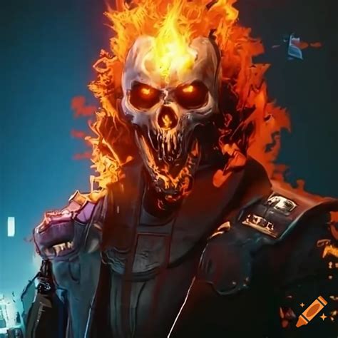 Rainbow ghost rider artwork on Craiyon