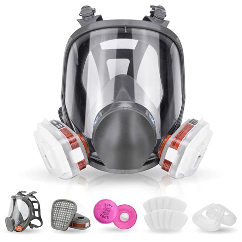 ZXICH Reusable Respirator full Face Gas Cover, Organic Vapor Mask and ...