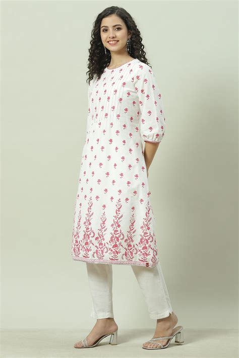 Fuschia Cotton Straight Kurta