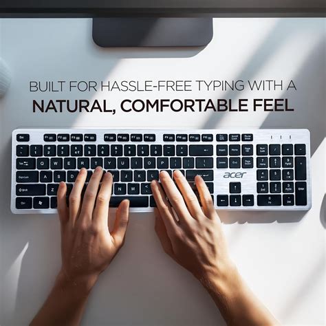 Acer Fusion Wireless Keyboard and Mouse Combo, Durable Stylish Design ...