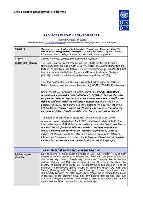 Free Printable Lessons Learned Templates (Excel, PDF, Word) Project Example