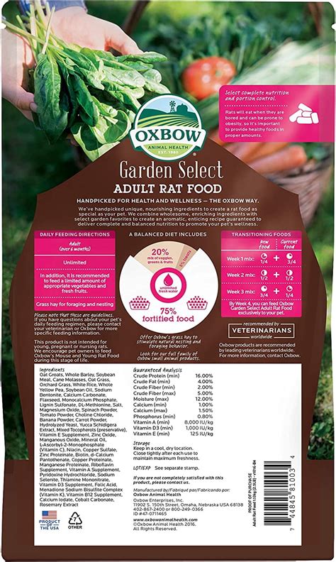 Buy Oxbow Garden Select Fortified Food for Rats, 2.5 lb Online at ...