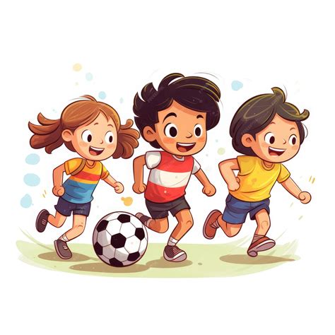 Kids Playing Soccer Images Cartoon