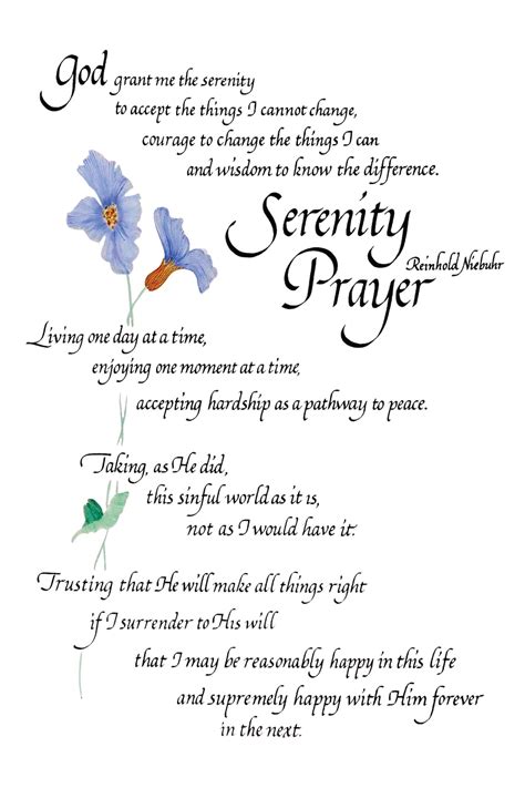 The Full Serenity Prayer Printable
