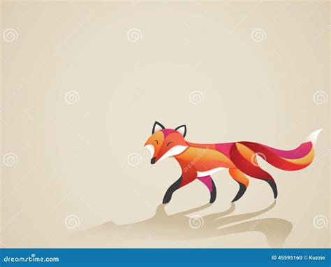 走的充满活力的狐狸 向量例证. 插画 包括有 设计, 幼稚, 乐趣, 哺乳动物, 图画, 敌意, 森林, 乱画 - 45595160