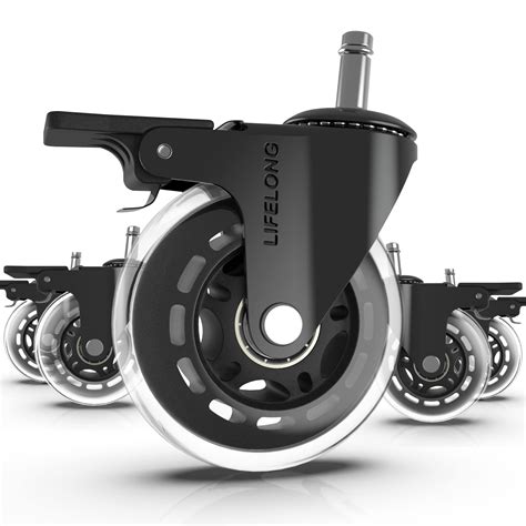 Lifelong Office Chair Wheels Replacement Rubber Chair Casters for ...