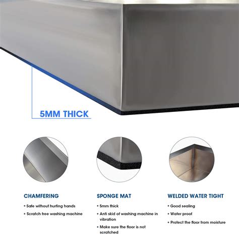 28" x 30" x 2.5" Heavy Duty 304 Stainless Steel Washer Machine Drip ...