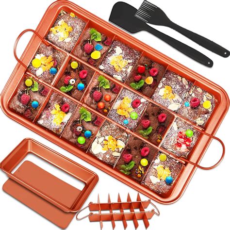 Amazon.com: Brownie Pan with Dividers, Brownies Pan with Cutter ...