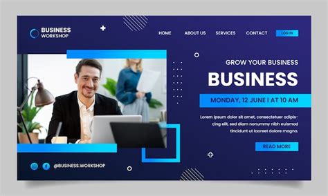 Gradient business workshop template design | Free Vector