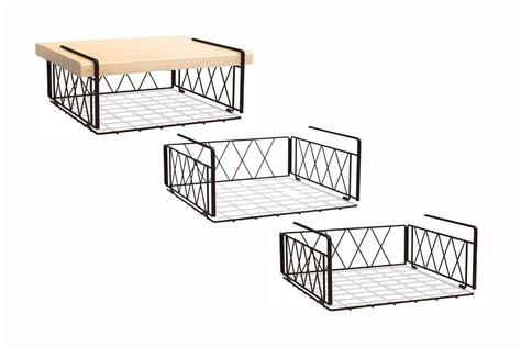 Go Hooked Under Shelf Basket, 3 Pack Wire Under Cabinet Organizer Shelf ...