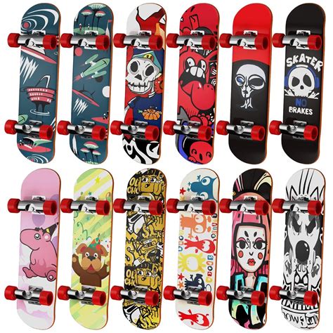 HOMETALL 12 Pcs Professional Mini Fingerboards Finger Skateboard(12 Pcs ...