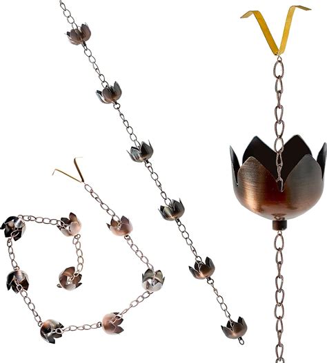 Buy Hand-Crafted Iron Rain Chain Gutter – 6 Feet Length-Downspouts for ...