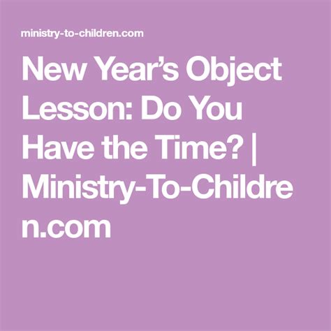 Image result for New Year Object Lessons