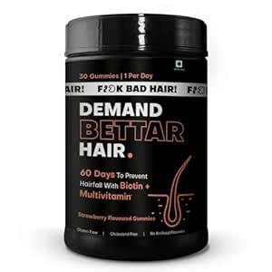 DEMAND BETTAR HAIR Biotin Hair Gummies for Stronger, Shinier Hair ...