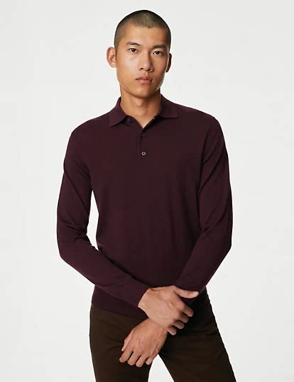 Pure Extra Fine Merino Wool Knitted Polo Shirt