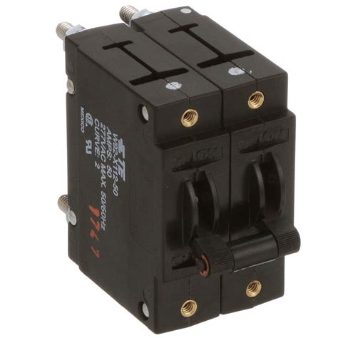 TE Connectivity W92-X112-50 Circuit Breaker Hyd/Mag Togl 50A Panel 2 Pole 277VAC Stud Snap