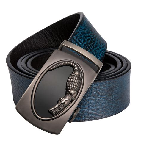 Brand Designer Fashion Automatic Buckle Blue Belts for Men High Quality ...