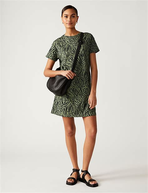 Buy Pure Cotton Printed Mini T-Shirt Dress at Marks & Spencer
