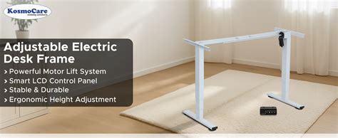 KosmoCare Adjustable Electric Desk Frame | Height Adjustable Standing ...