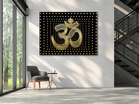 3D Light Om Art Self Adhesive Sticker Poster – Myindianthings