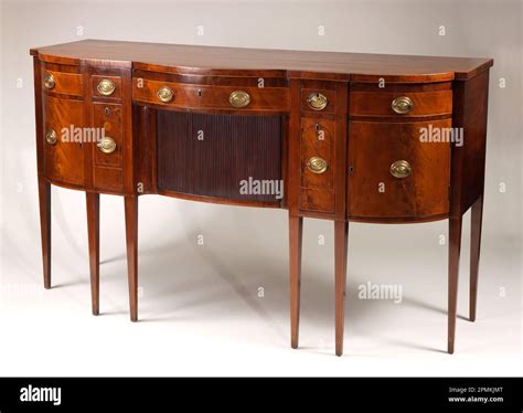 Sideboard (USA); mahogany, white pine, tulip, poplar, box (inlay ...