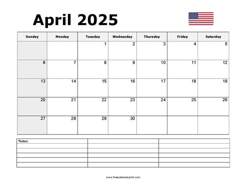 April 2025 Calendar Printable