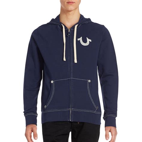 True Religion Cotton Classic Logo Zip-up Hoodie in Oatmeal (Blue) for ...