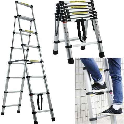 Buy Multipurpose Telescopic Ladder A-Frame Extension Folding Aluminium ...